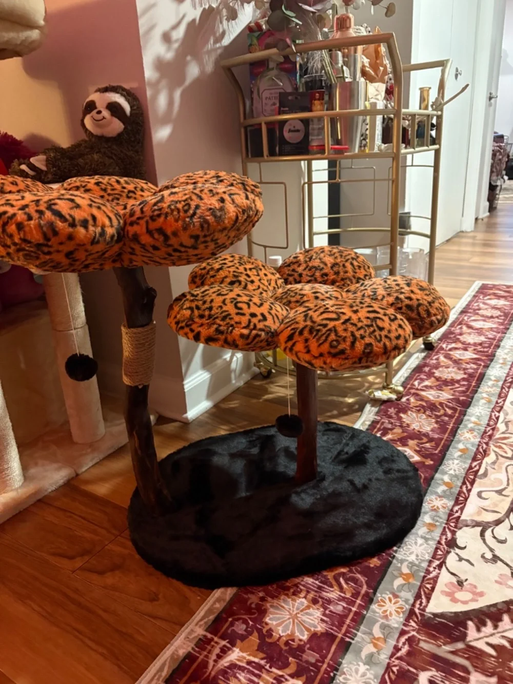 Beautiful Custom Leopard Flower Cat Tree